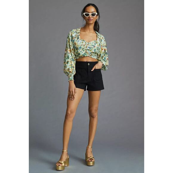 New By Anthropologie Twist Crop Top and Bra Set $120 PLUS 1X Green Long Sleeve - Picture 4 of 4